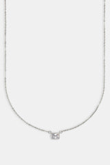 Clear Gemstone Necklace - White