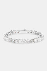 Mixed Shape Tennis Bracelet - White