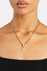 Iced Mini Bubble Pendant & Micro Cuban Chain - Gold