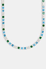 Baguette Tennis Chain & Bracelet Bundle - Blue Green