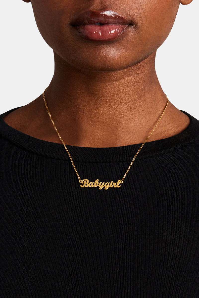 Gold Plated Polished Babygirl Necklace