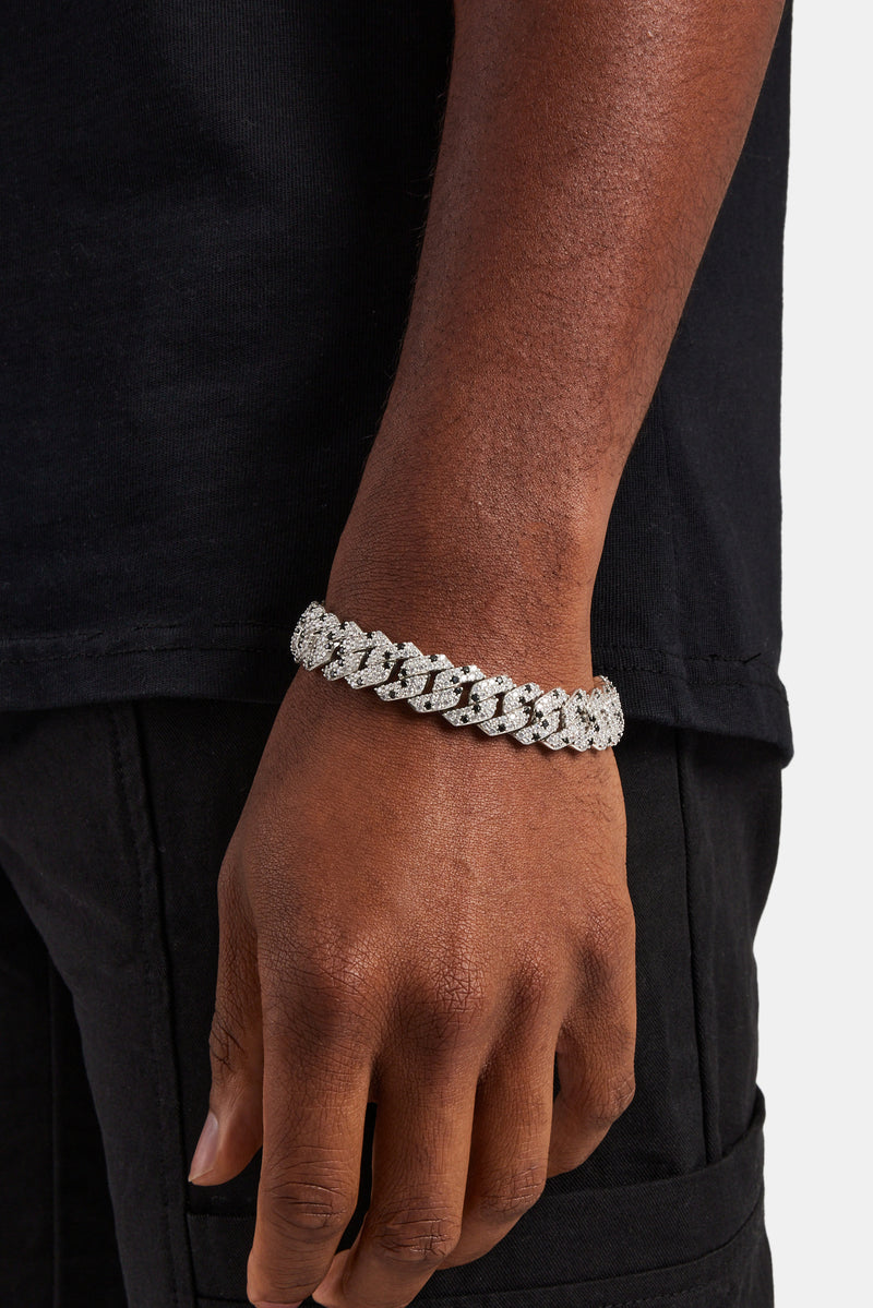 Iced Prong Link Bracelet - Black