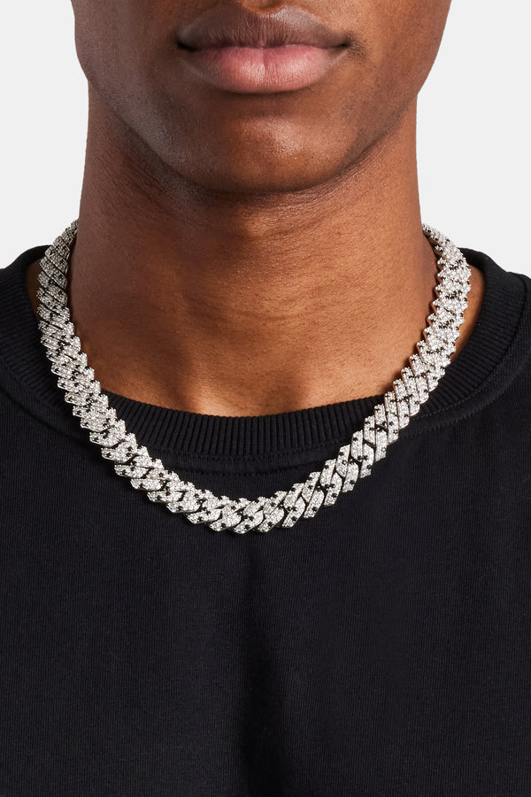 Iced Prong Link Chain - Black