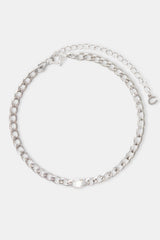 Iced CZ Gem Cuban Anklet - White