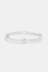 Iced Happy Face Tennis Bracelet - White 5mm