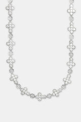 Iced Rounded Cross Chain - White