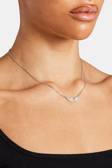 Polished Angel Wings Necklace - White