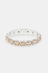 Iced Square Cluster Bracelet - Champagne