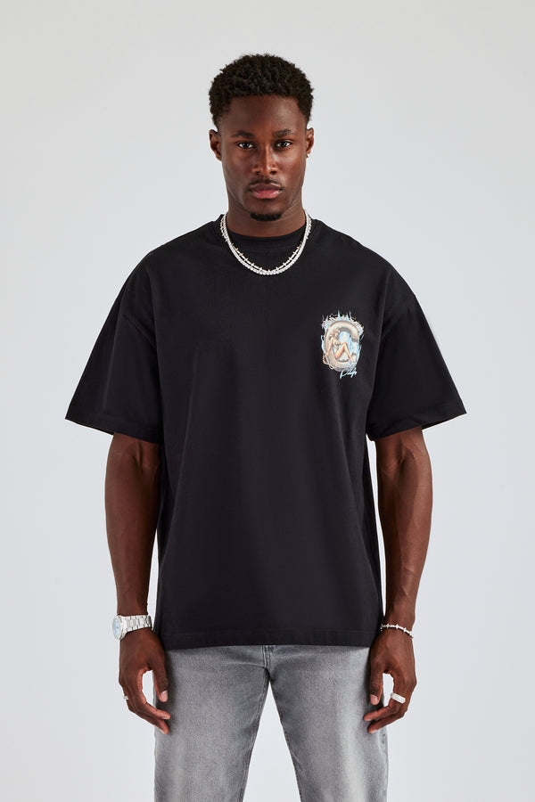 Washed C Graphic Oversized T-Shirt