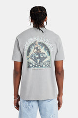 Washed Rhinestone Graphic T-Shirt - Grey