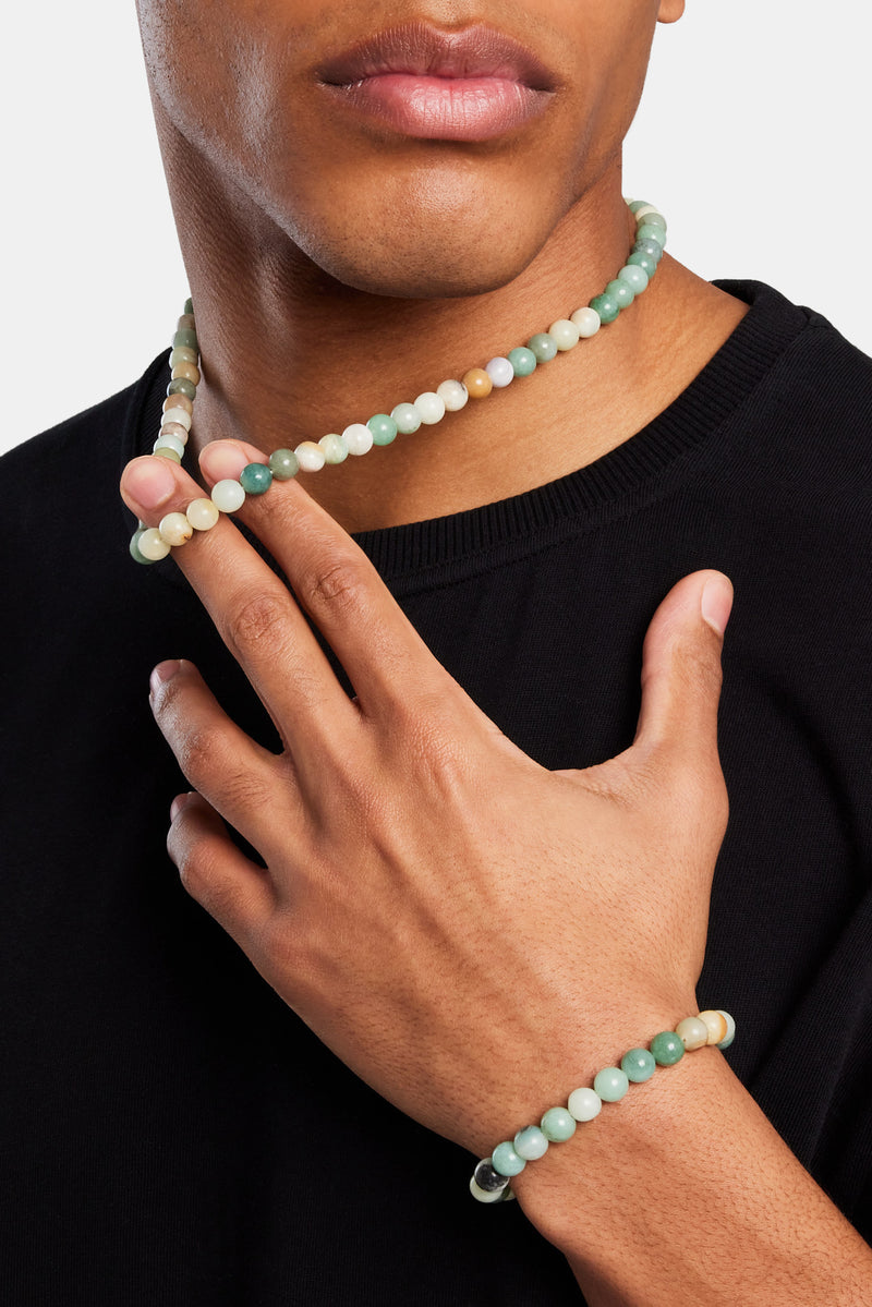 Amazonite Bead Bracelet - White