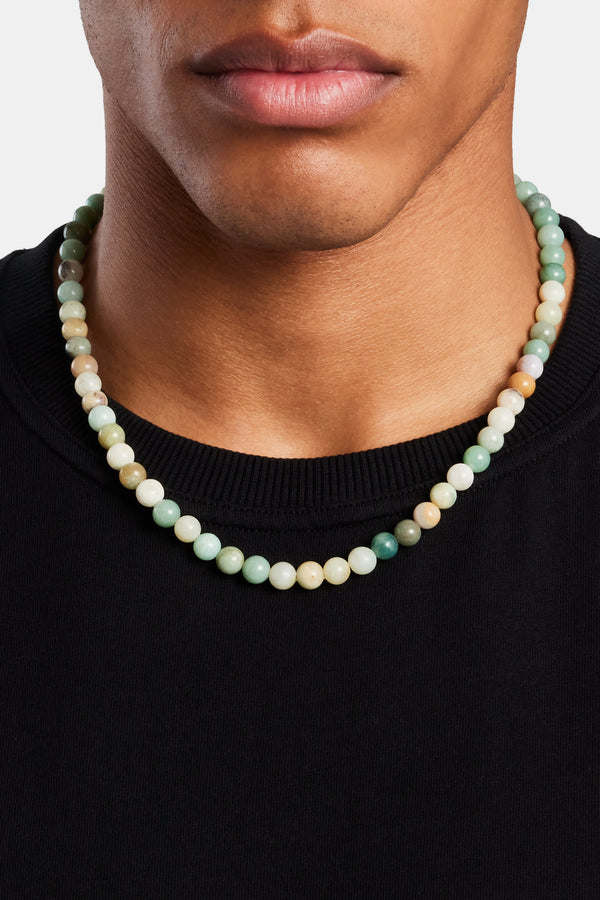 Amazonite Bead Necklace - White