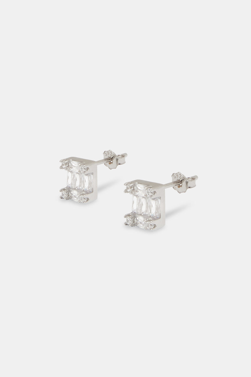 Baguette Stud Earrings - 6mm