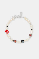 Freshwater Pearl Black Motif Bracelet