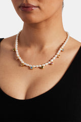 Freshwater Pearl Drop Gem Necklace