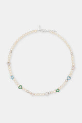 Freshwater Pearl Iced Mixed Motif Necklace