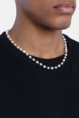 Freshwater Pearl & Ice Ball Necklace - White