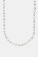 Freshwater Pearl & Ice Ball Necklace - White