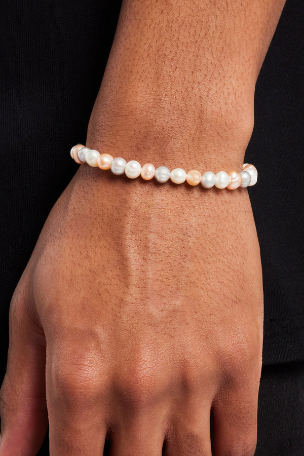 Multi Colour Freshwater Pearl Bracelet - White