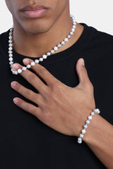 Freshwater Pearl Ice Ball Necklace - White