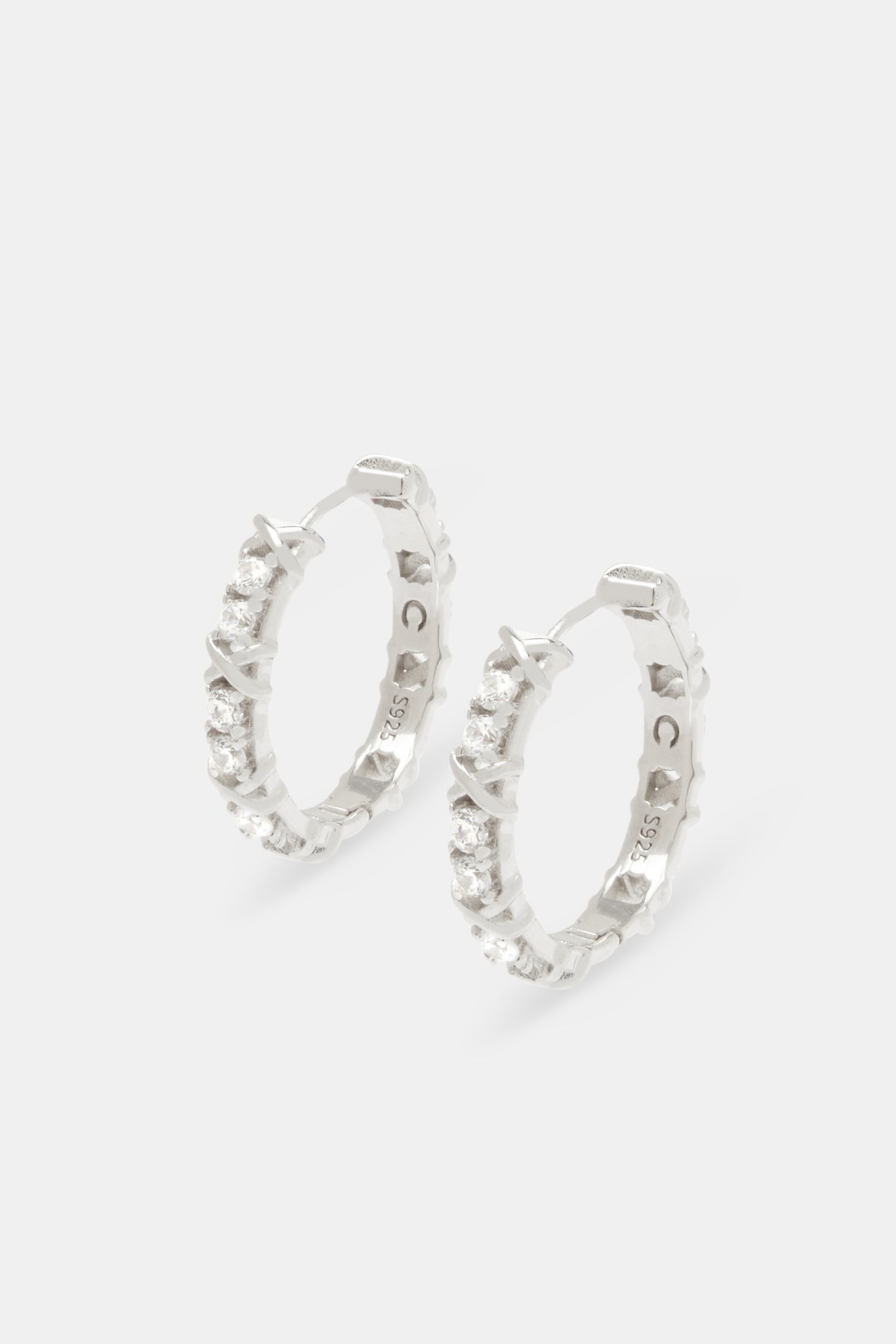 Iced Cross Hoop - 15mm - White | Womens Earrings | Shop Hoop Earrings ...