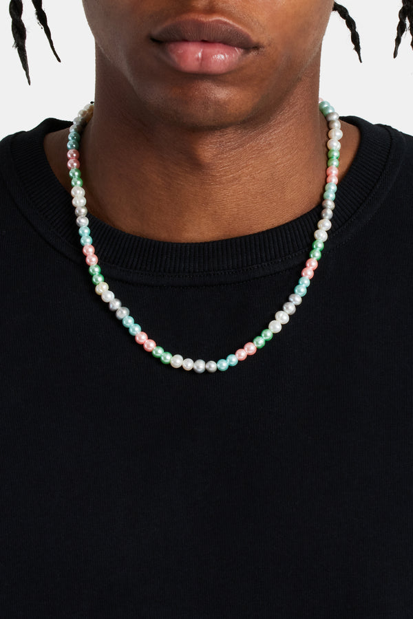 Multi Colour Freshwater Pearl Necklace - 6mm