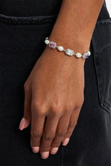 Multi Colour Gemstone Freshwater Pearl Bracelet