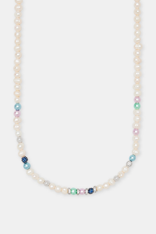 Mixed Colour Bead & Ice Freshwater Pearl Necklace