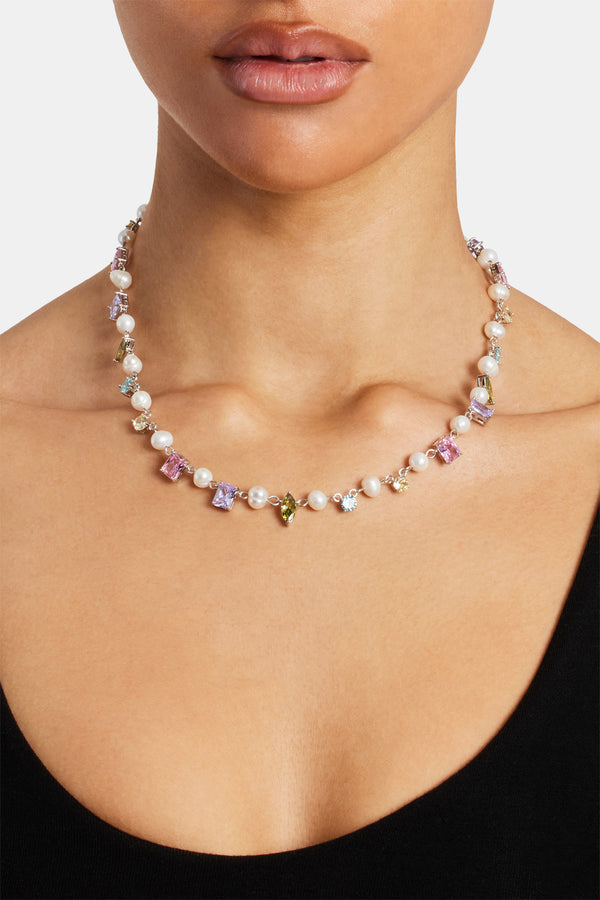 Freshwater Pearl Mixed Shape Gemstone Necklace