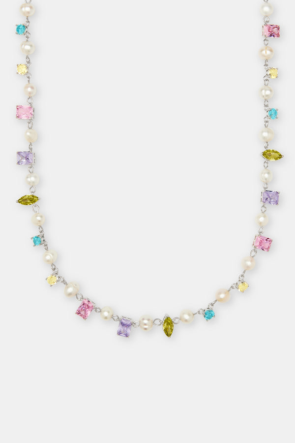 Freshwater Pearl Mixed Shape Gemstone Necklace