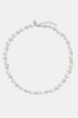 Polished Ball & Freshwater Pearl Necklace