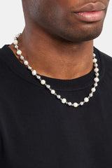 Polished Ball & Freshwater Pearl Necklace