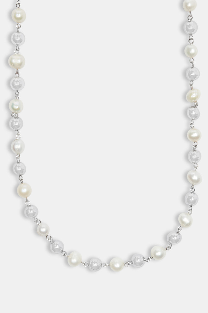 Polished Ball & Freshwater Pearl Necklace