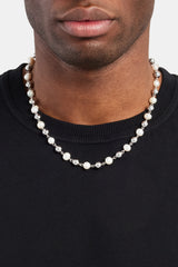 Polished Ball & Freshwater Pearl Necklace