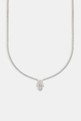 Iced Hamsa Hand Necklace