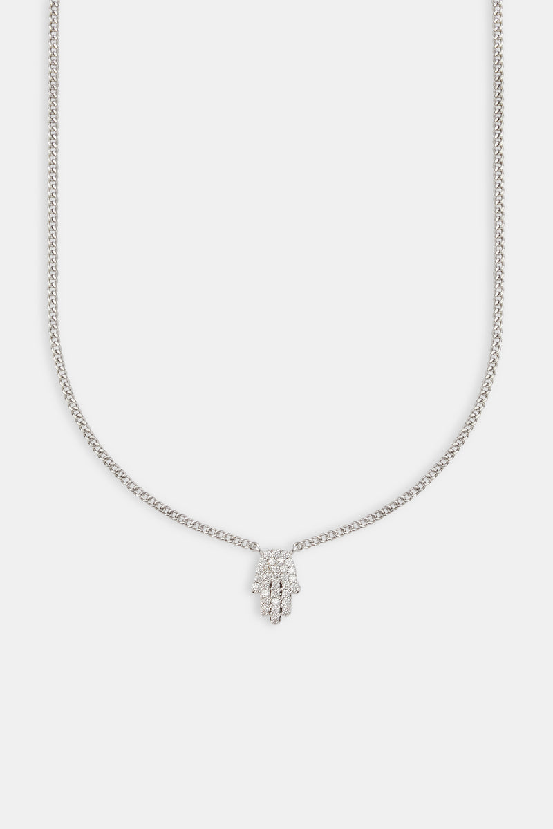 Iced Hamsa Hand Necklace