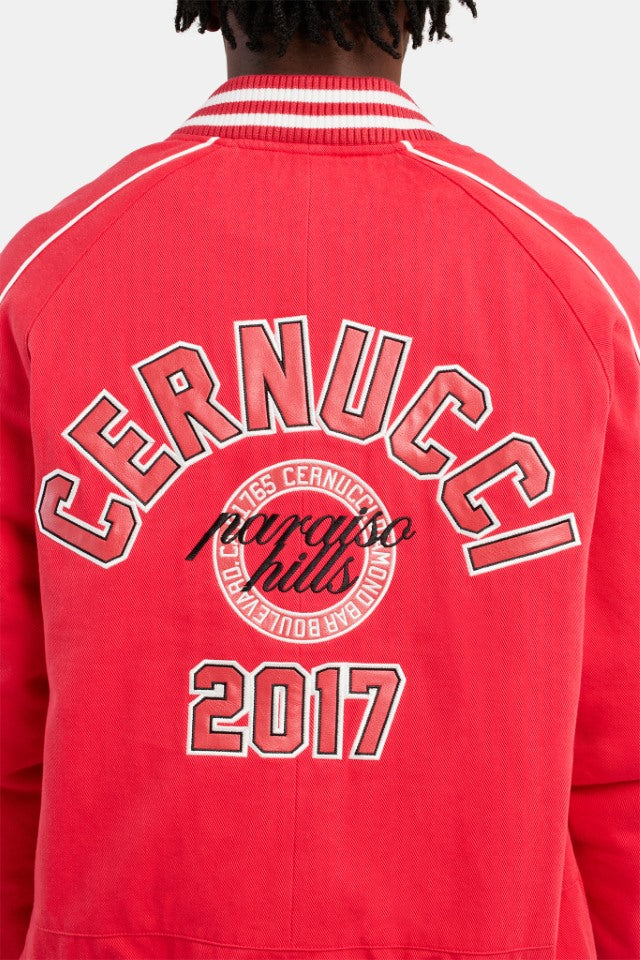 Varsity Bomber Jacket - Red