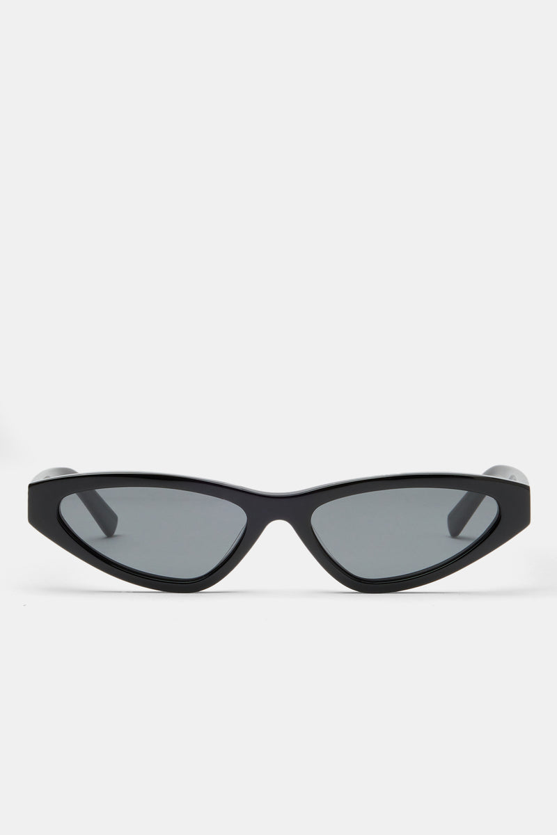 Skinny Tortoiseshell Sunglasses - Black