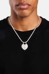 Iced Connecting Heart Pendant - Clear