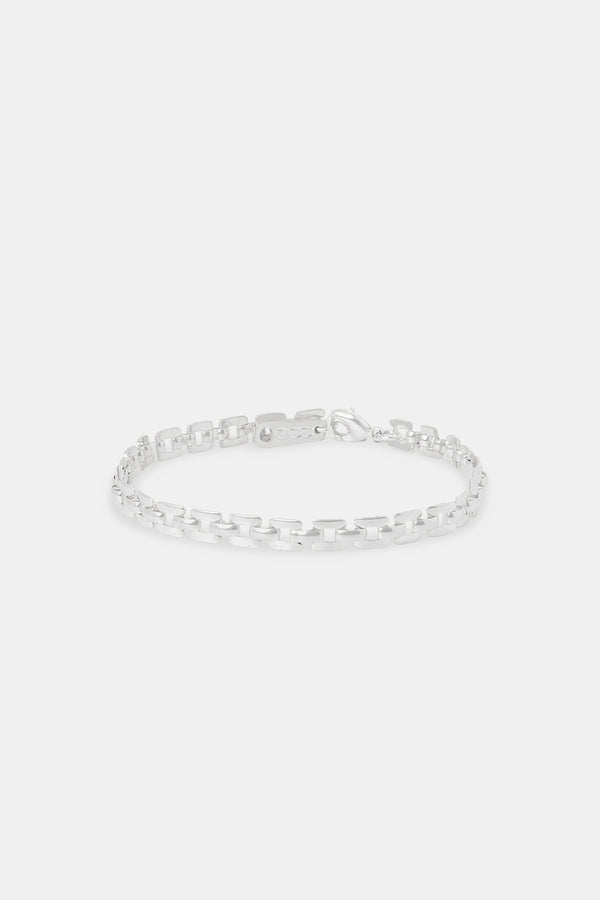 Polished Connecting Square Link Bracelet - 5mm