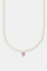 Freshwater Pearl Heart Necklace - 6mm