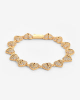 10mm Iced Broken Heart Allway Bracelet - Gold