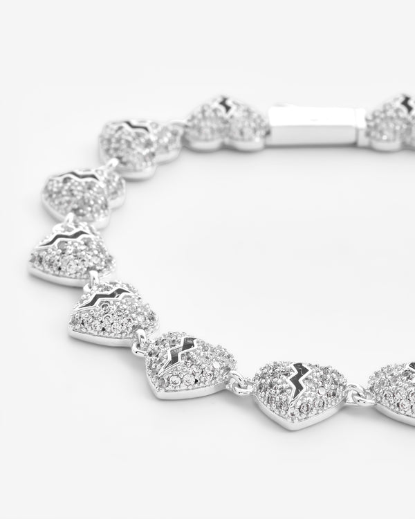 10mm Iced Broken Heart Allway Bracelet