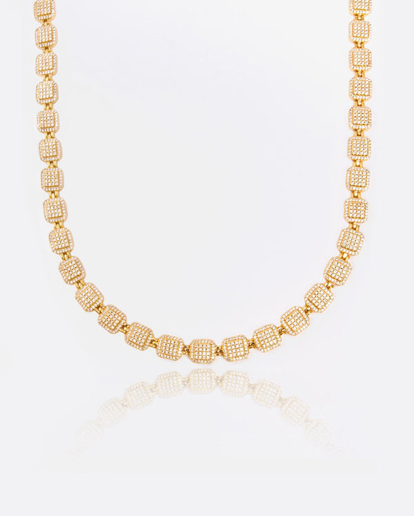 10mm Iced Cushion Link Chain - Gold - Cernucci