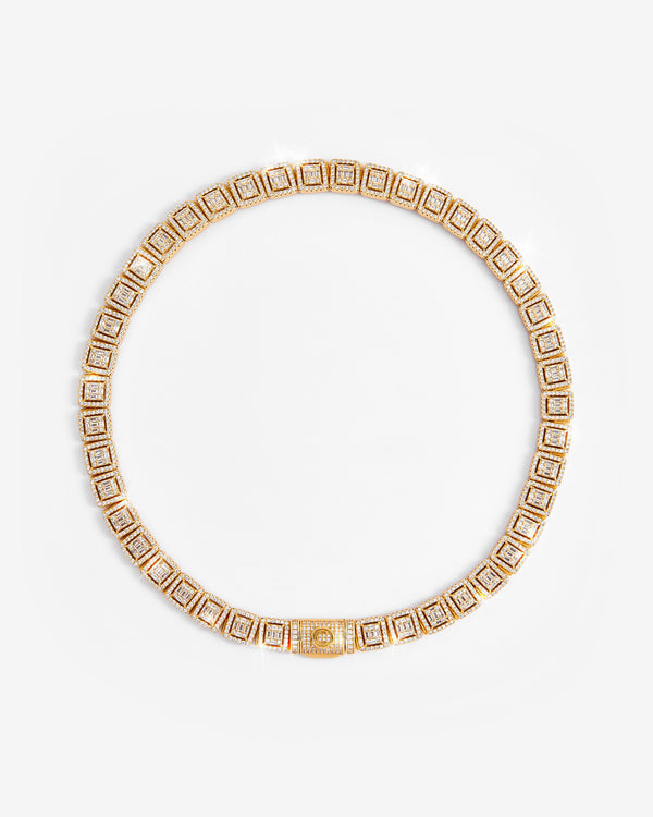 12mm Clustered Tennis Chain - Gold