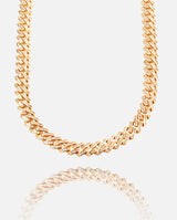 12mm Baguette Prong Cuban Chain - Gold