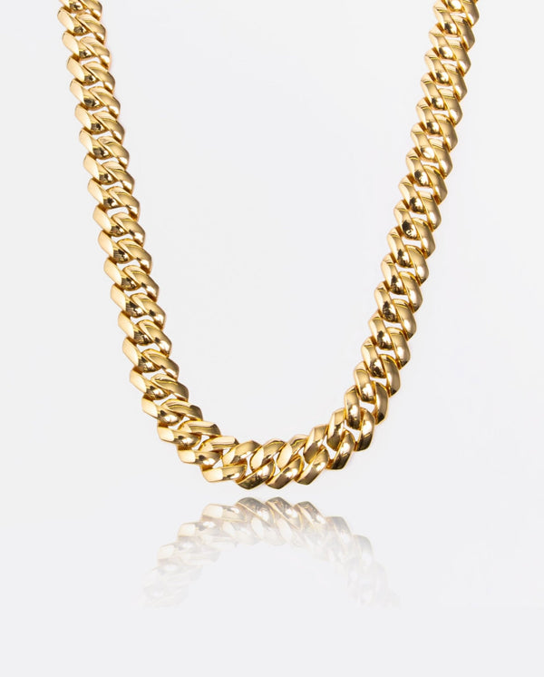 14mm Miami Prong Link Chain - Gold - Cernucci