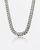 14mm Miami Prong Link Chain - White Gold - Cernucci