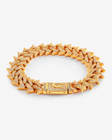 16mm Spike Prong Cuban Bracelet - Gold