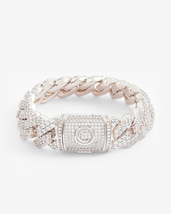 19mm Iced Prong Link Bracelet